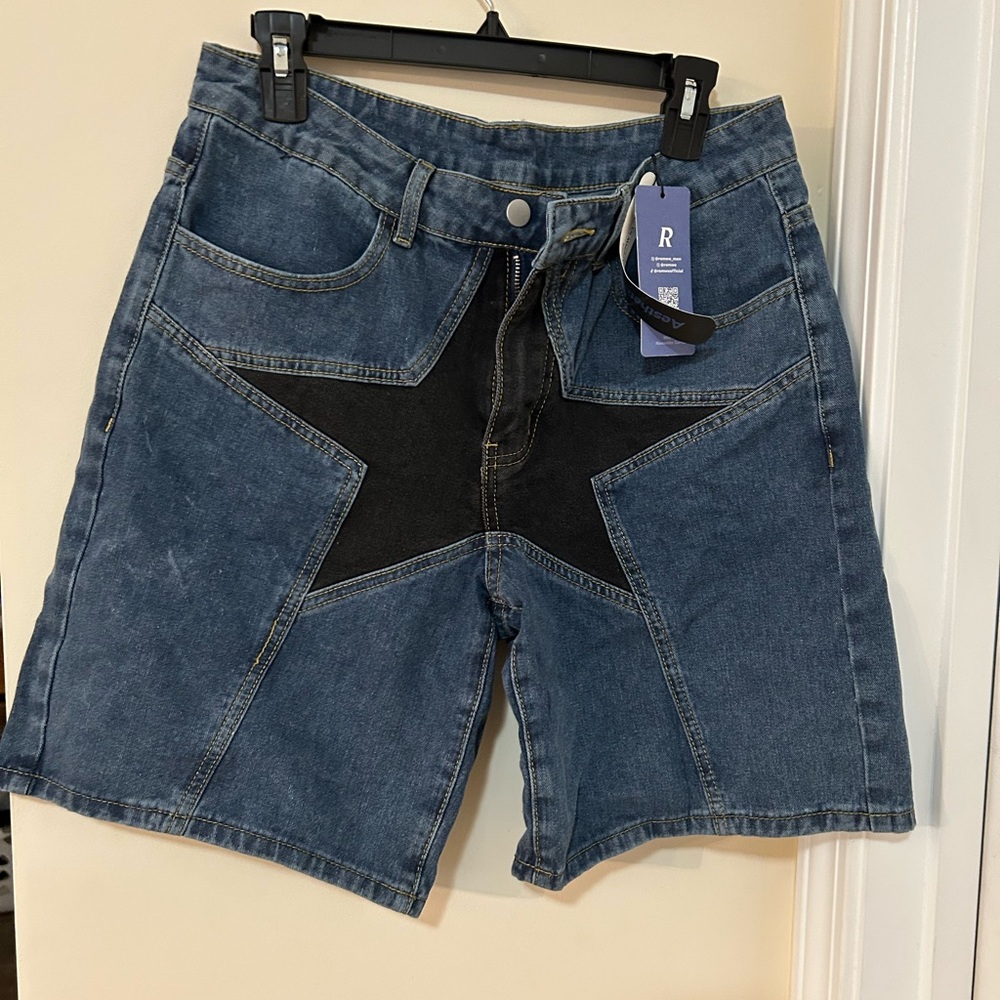 Denim Patchwork Shorts